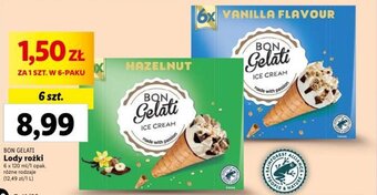Lidl BON GELATI Lody rożki 6 x 120 ml oferta