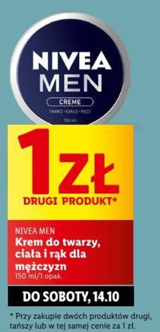 Lidl NIVEA MEN Krem do twarzy, ciała i rąk dla mężczyzn 150ml oferta