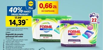Lidl FORMIL Kapsułki do prania universal lub color 22szt oferta