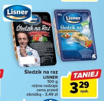 Carrefour Śledzik na raz LISNER 100g oferta