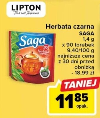 Carrefour Herbata czarna SAGA 1,4 g x 90 torebek oferta