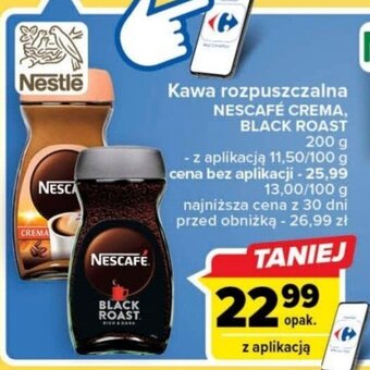Carrefour Kawa rozpuszczalna NESCAFÉ CREMA BLACK ROAST 200g oferta