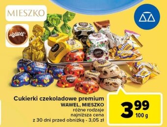 Carrefour Cukierki czekoladowe premium WAWEL MIESZKO 100g oferta