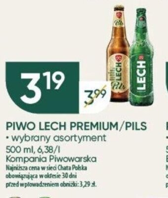 Chata Polska PIWO LECH PREMIUM/PILS 500 ml oferta