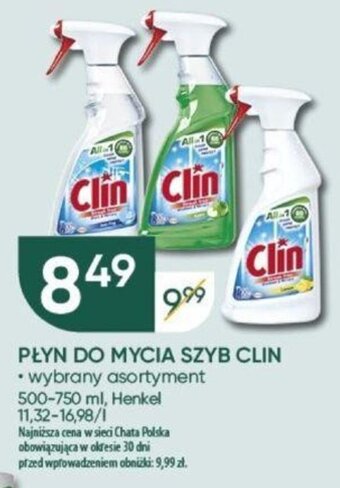 Chata Polska PŁYN DO MYCIA SZYB CLIN 500-750 ml oferta