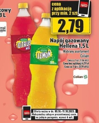 Topaz Napój gazowany Hellena 1,5 L oferta