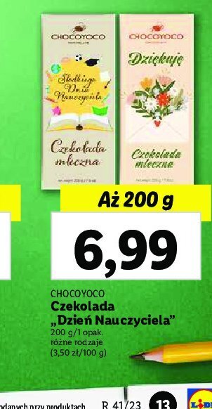 Lidl Czekolada dzień nauczyciela oferta