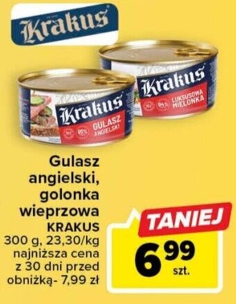 Carrefour Gulasz angielski, golonka wieprzowa KRAKUS 300g oferta