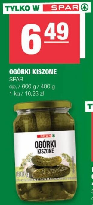 Spar OGÓRKI KISZONE 600 g oferta