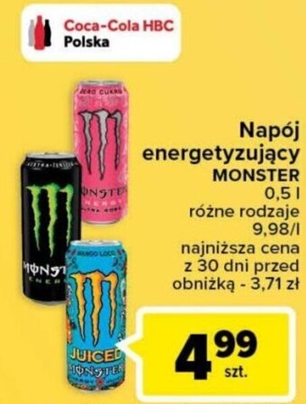 Carrefour Napój energetyzujący MONSTER 0,5l oferta
