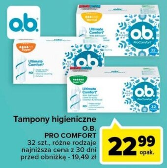 Carrefour Tampony higieniczne O.B. PRO COMFORT 32 szt. oferta