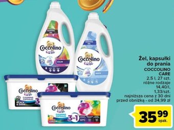Carrefour Żel, kapsułki do prania COCCOLINO CARE 2,5 l / 27 szt. oferta