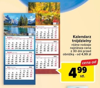 Carrefour Kalendarz trójdzielny oferta