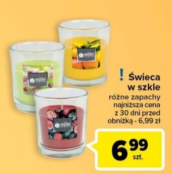 Carrefour świeca w szkle oferta