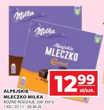 Top Market ALPEJSKIE MLECZKO MILKA 330-350 G oferta