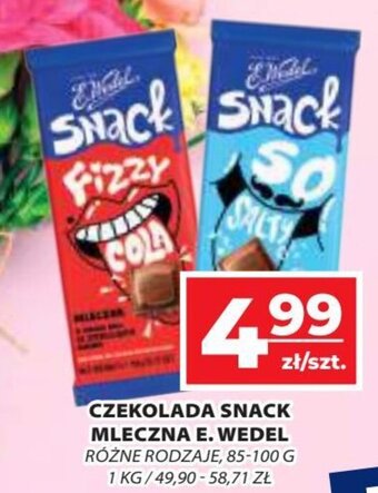 Top Market CZEKOLADA SNACK MLECZNA E. WEDEL 85-100 G oferta
