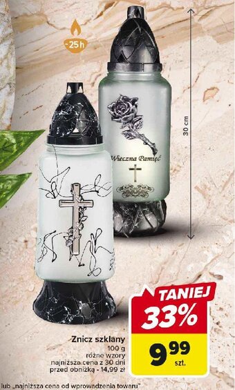 Carrefour Znicz szklany 100 g 25 h oferta