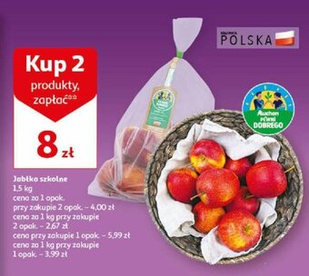 Auchan Jabłka szkolne 2 x 1,5 kg oferta