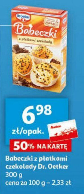 Auchan Babeczki z płatkami czekolady Dr. Oetker 300 g oferta