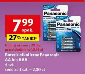 Auchan Baterie alkaliczne Panasonic AA lub AAA 4szt. oferta