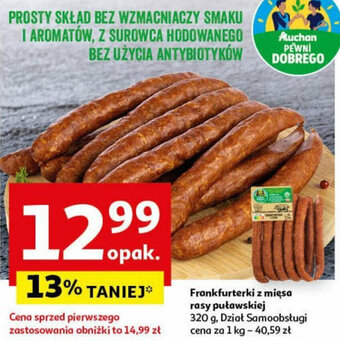 Auchan Frankfurterki z mięsa rasy puławskiej 320g oferta