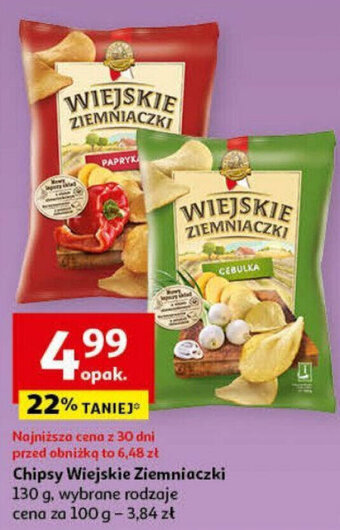 Auchan Chipsy Wiejskie Ziemniaczki 130 g oferta