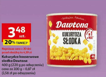 Auchan Kukurydza konserwowa słodka Dawtona 400g oferta