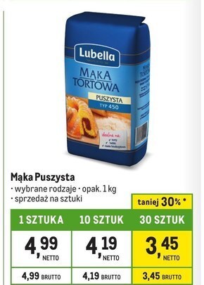 Makro Lubella mąka puszysta tortowa typ 450 1 kg oferta