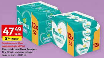 Auchan Chusteczki nawilżane Pampers 12 x 52 szt. oferta
