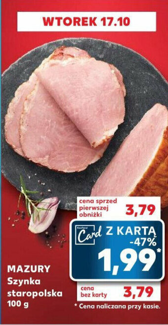 Kaufland MAZURY Szynka staropolska 100 g oferta