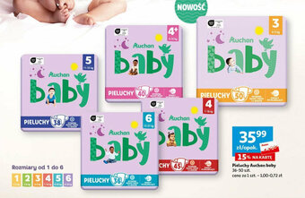Auchan Pieluchy Auchan baby 36-50 szt. oferta