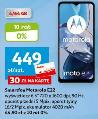 Auchan Smartfon Motorola E22 oferta