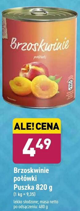 ALDI Brzoskwinie połówki oferta