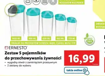 Lidl Zestaw 5 pojemników do przechowywania żywności oferta