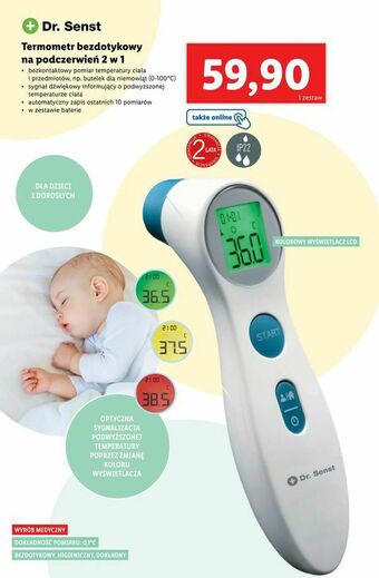 Lidl Termometr bezdotykowy na podczerwień 2 w 1 oferta