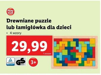 Lidl Drewniane puzzle lub łamigłówka dla dzieci oferta