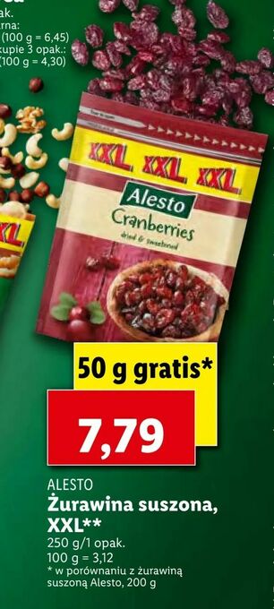 Lidl Żurawina suszona Xxl oferta
