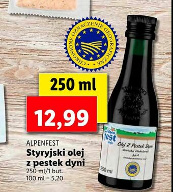 Lidl Styryjski olej z pestek dyni oferta