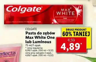 Lidl Pasta do zębów Max White One lub Luminous oferta