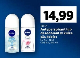 Lidl NIVEA Antyperspirant lub dezodorant w kulce dla kobiet 50ml oferta
