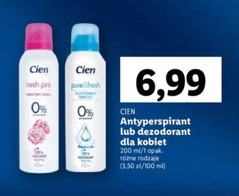 Lidl CIEN Antyperspirant lub dezodorant dla kobiet 200 ml oferta