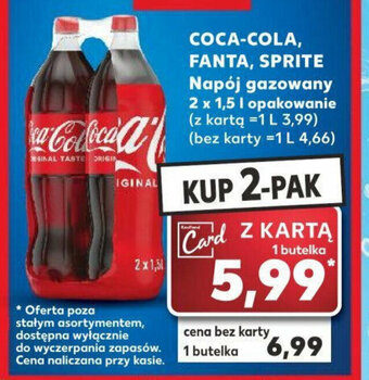 Kaufland COCA-COLA, FANTA, SPRITE Napój gazowany 2 x 1,5 I oferta