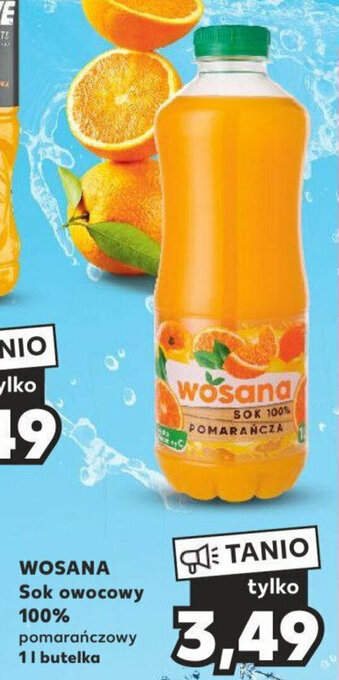 Kaufland WOSANA Sok owocowy 100% pomarańczowy 1 l oferta
