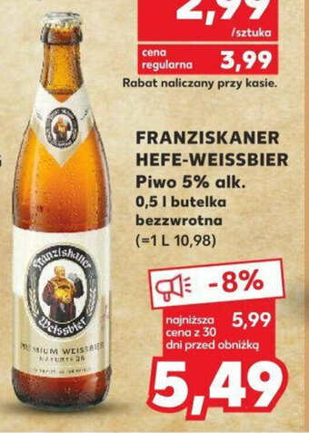 FRANZISKANER HEFE-WEISSBIER Piwo 5% alk. 0,5 l butelka bezzwrotna
