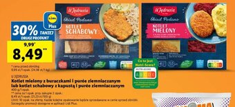 Lidl U JĘDRUSIA Kotlet mielony z buraczkami i purée ziemniaczanym lub kotlet schabowy z kapustą i purée ziemniaczanym 400 g oferta