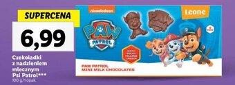 Lidl Czekoladki z nadzieniem mlecznym Psi Patrol 100 g oferta