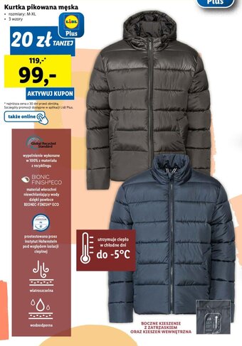 Lidl Kurtka pikowana męska oferta