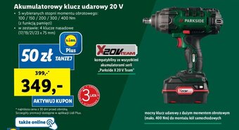 Lidl PARKSIDE Akumulatorowy klucz udarowy 20 V oferta