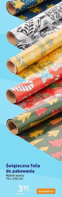 Action Świąteczna folia do pakowania oferta