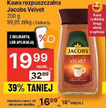 Delikatesy Centrum Kawa rozpuszczalna Jacobs Velvet 200g oferta